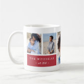 Mug Famille personnalisée Nom et monogramme Collage ph (Gauche)