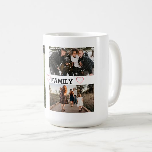 Mug Famille simple Trois photos (Devant droit)