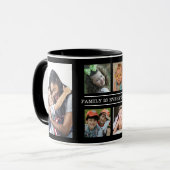 Mug Famille Tout Citer 6 Photo Collage Noir (Devant gauche)