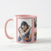 Mug Famille Tout Citer 6 Photo Collage rose (Gauche)