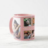 Mug Famille Tout Citer 6 Photo Collage rose (Devant gauche)