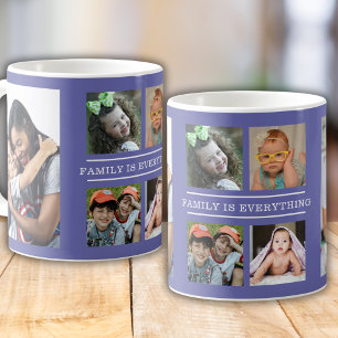 Mug Famille Tout Citer 6 Photo Collage Violet