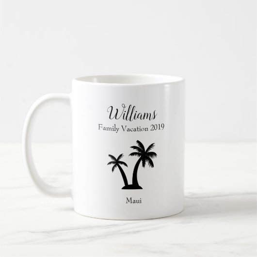 Mug Famille Tropical Vacances Palm Tree Keepsaké (Gauche)