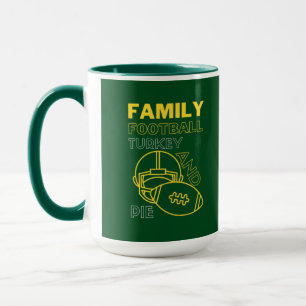Mug Famille Turquie tourte football Thankgiving
