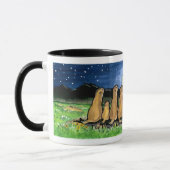 Mug Familles de chien de prairie observant la lune, (Gauche)