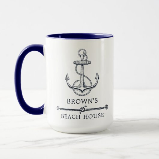 Mug Family Beach House Ancre nautique (Gauche)
