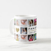 Mug Family Is Everything Quote Name 20 Photo Collage (Devant gauche)