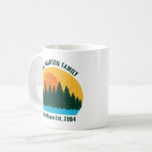 Mug Family Lake House Joli coucher de soleil Customisé (Devant gauche)