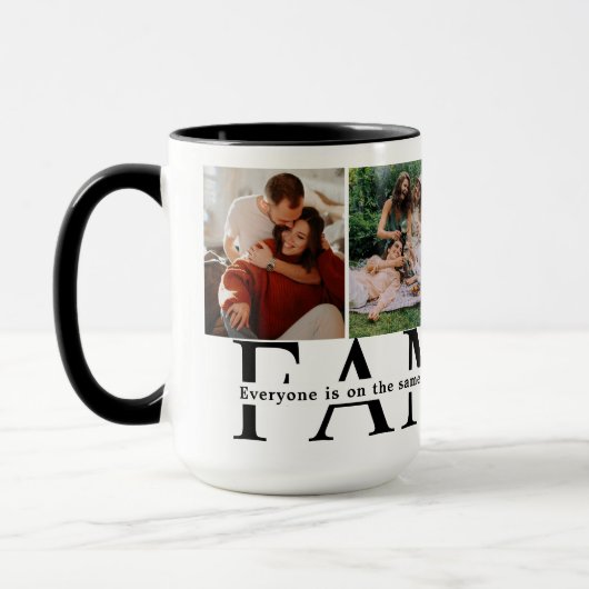 Mug Family Love Citation Custom 4 Photo Collage mignon (Gauche)