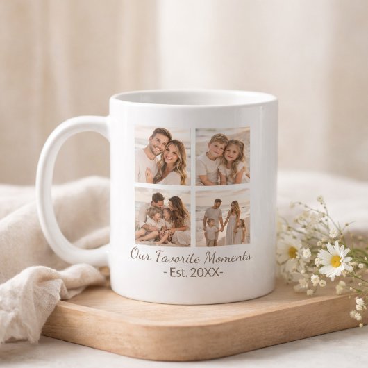 Mug Family Photo Collage with Custom Text