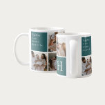 Mug Family Quote 8 Photo Collage Teal<br><div class="desc">Turn everyday coffee moments into something deeply personal with this personalized photo mug designed to tell your story, one square at a time. Featuring a modern 8-photo square collage layout, this mug lets you showcase your favorite memories alongside meaningful details. Customize one square with a quote, saying, or even a...</div>