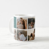 Mug Family Quote 8 Photo Collage Teal (Devant gauche)