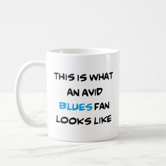 Mug fan de blues, avide (Gauche)