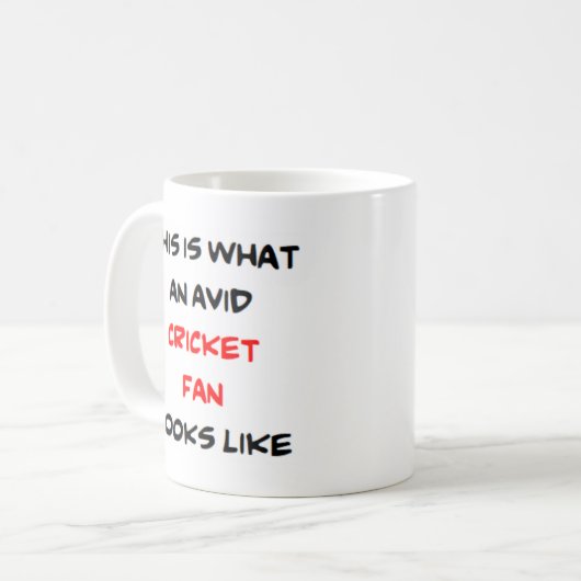 Mug fan de cricket, avide (Devant gauche)