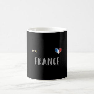 Mug Fan de football France Chemise avec coeur