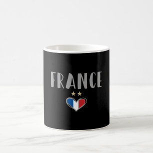 Mug Fan de football France Chemise avec coeur