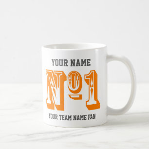 Mug Fan de l'équipe de sport numéro 1 orange personnal