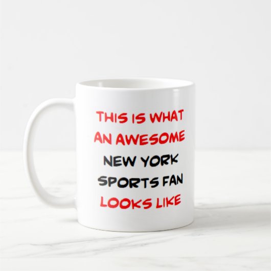 Mug fan de sports new york, génial (Gauche)