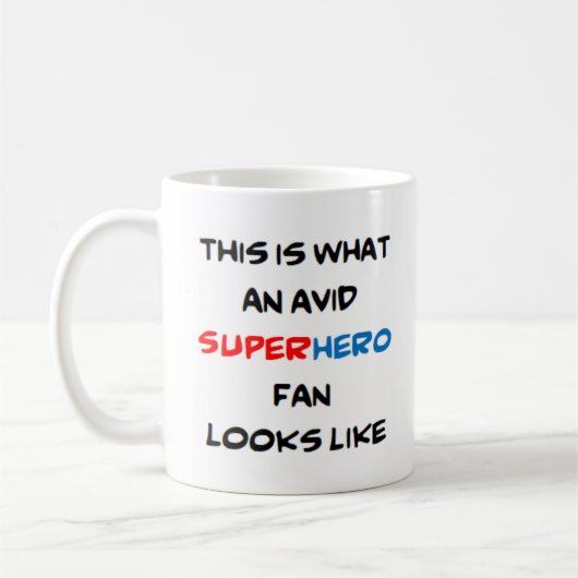 Mug fan de super-héros, avide (Gauche)