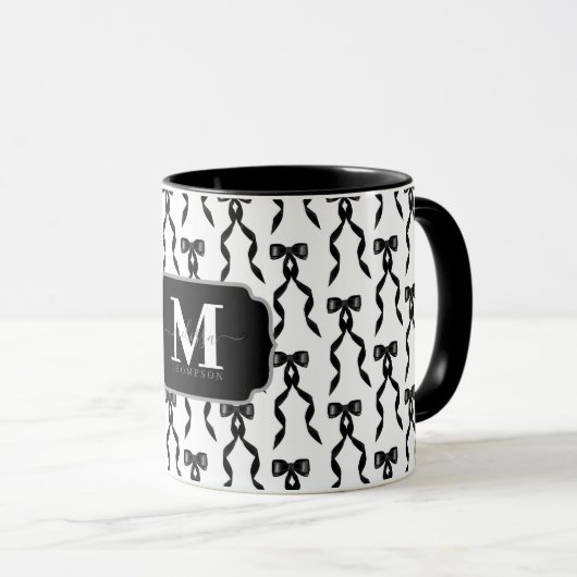 Mug Fancy Black Bow Monogramme (Devant droit)