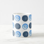 Mug Fancy Blue Sewing Buttons on White Pattern (Centre)