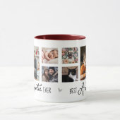 Mug Fancy Font Meilleure Tante Ever 6 Photo Collage Bl (Centre)