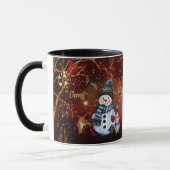 Mug Fancy RED Gold Holiday avec caractères (Gauche)