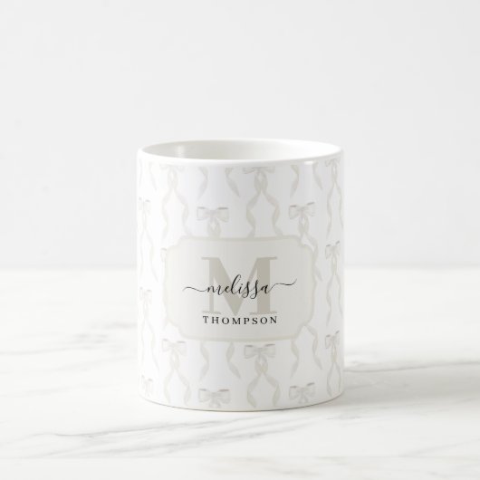 Mug Fancy White Bow Monogramme (Centre)