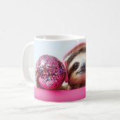 Mug Fanky Sloth avec casque rose et boule disco (Devant gauche)