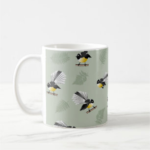 Mug Fantail NZ Motif d'oiseaux indigènes