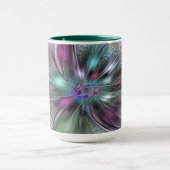 Mug Fantaisie Abstraite Moderne Fleur Fractale Colorée (Centre)