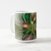 Mug Fantaisie Abstraite Moderne Fleur Fractale Colorée (Devant gauche)