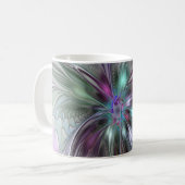 Mug Fantaisie Abstraite Moderne Fleur Fractale Colorée (Devant gauche)