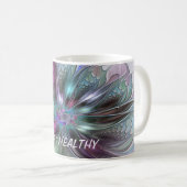 Mug Fantaisie Abstraite Moderne Fleur Fractale Colorée (Devant droit)
