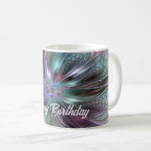 Mug Fantaisie Abstraite Moderne Fractale Fleur Colorée (Devant droit)