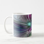 Mug Fantaisie Abstraite Moderne Fractale Fleur Colorée (Gauche)