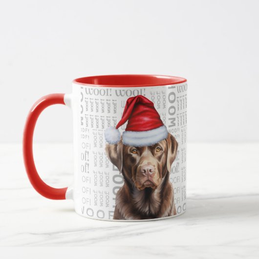 Mug Fantaisie Chocolat Labrador Retriever Noël (Gauche)