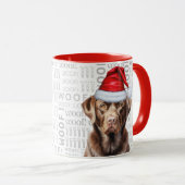 Mug Fantaisie Chocolat Labrador Retriever Noël (Devant droit)