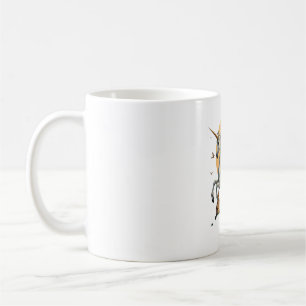 Mug Fantaisie d'art licorne vintage au clair de lune a
