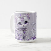 Mug Fantaisie de chaton royal violet (Devant gauche)