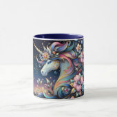 Mug Fantaisie de nuit de licorne florale (Centre)
