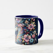 Mug Fantaisie de nuit de licorne florale (Devant droit)