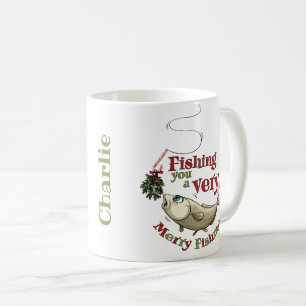 Mug Fantaisie de pêche Noël - Merry Fishmas Mistletoe