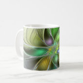 Mug Fantaisie Fleur Moderne Abstraite Fractale Colorée (Devant gauche)