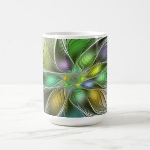 Mug Fantaisie florale colorée abstraite moderne fracta
