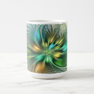 Mug Fantaisie Moderne Abstraite Fleur Fractale Colorée