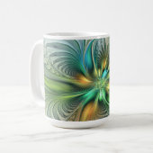 Mug Fantaisie Moderne Abstraite Fleur Fractale Colorée (Devant gauche)
