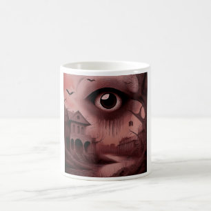 Mug Fantastique : Maison délabrée avec un énorme globe