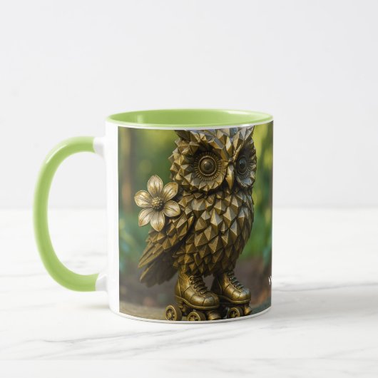 Mug Fantasy Cute Brass Owl Skates (Gauche)