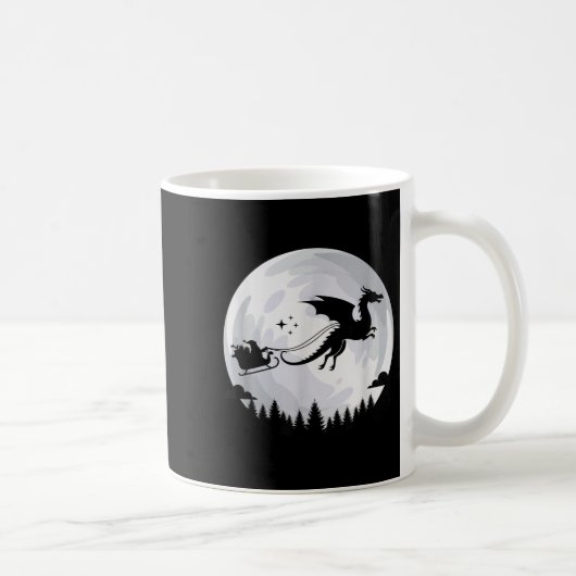 Mug Fantasy Dragon Moon Sleigh, Santa Pulled By Dragon (Droite)